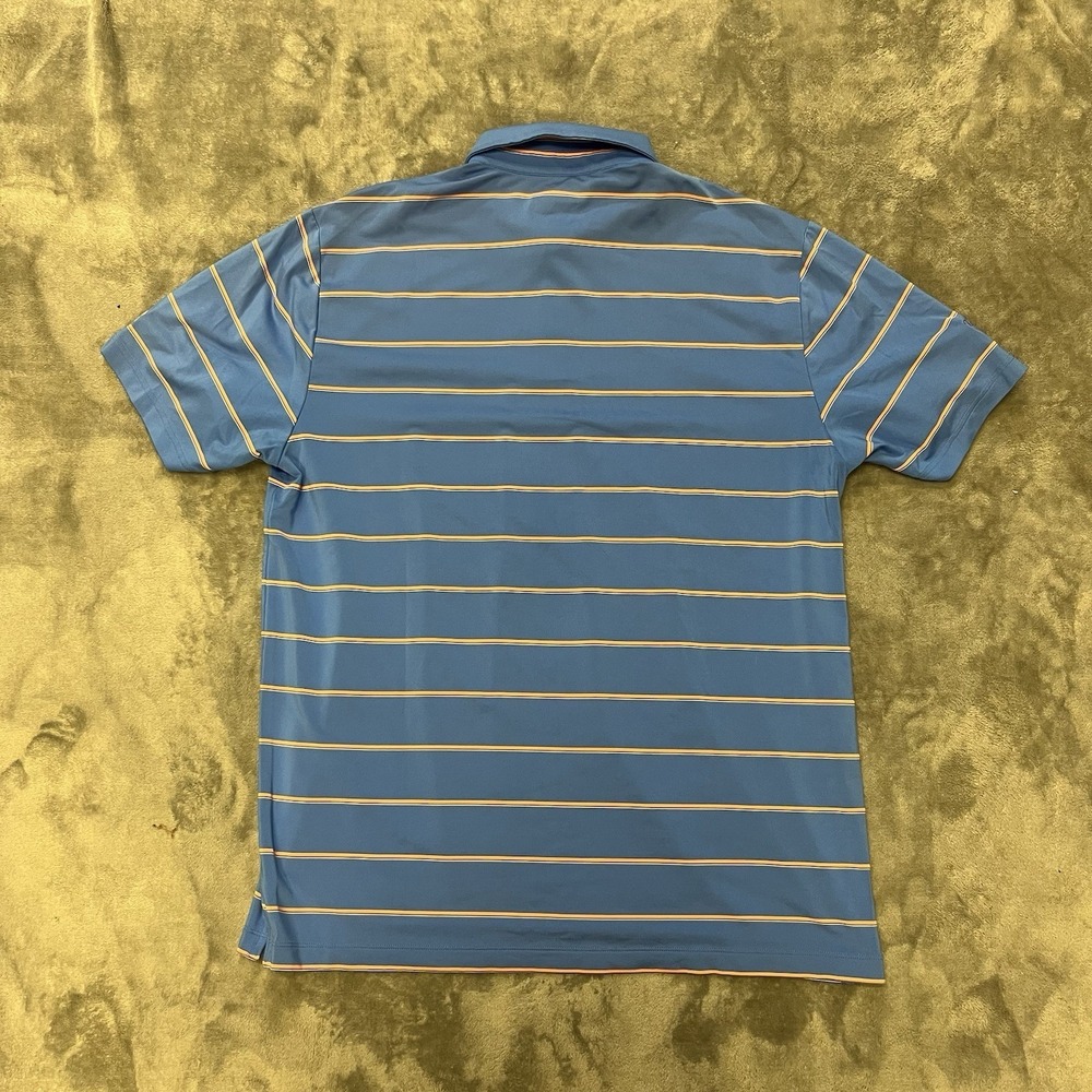 Under Armour Polo Shirt Mens XL Blue Orange Striped HeatGear The Preserve Golf - Picture 5 of 7